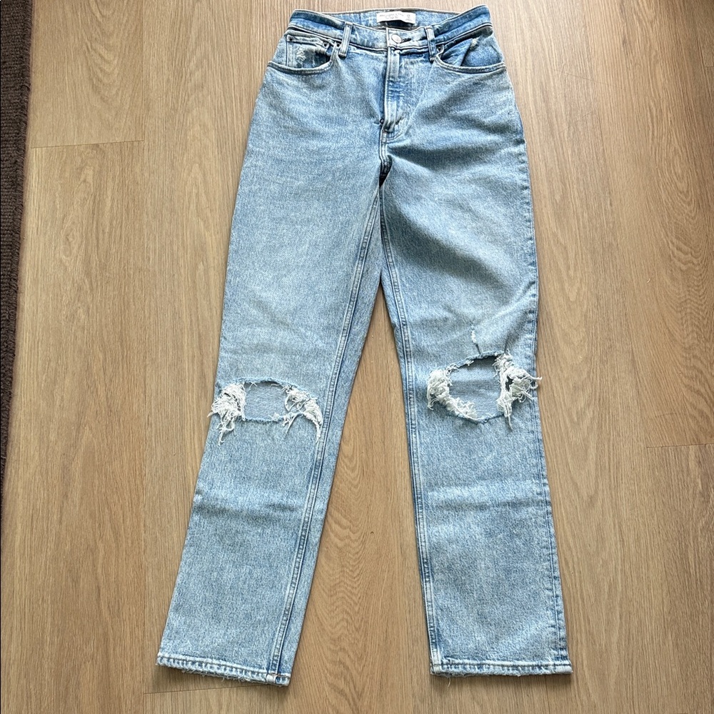 Abercrombie & Fitch Curve Love 90's Straight Straight Ultra High Rise Jeans